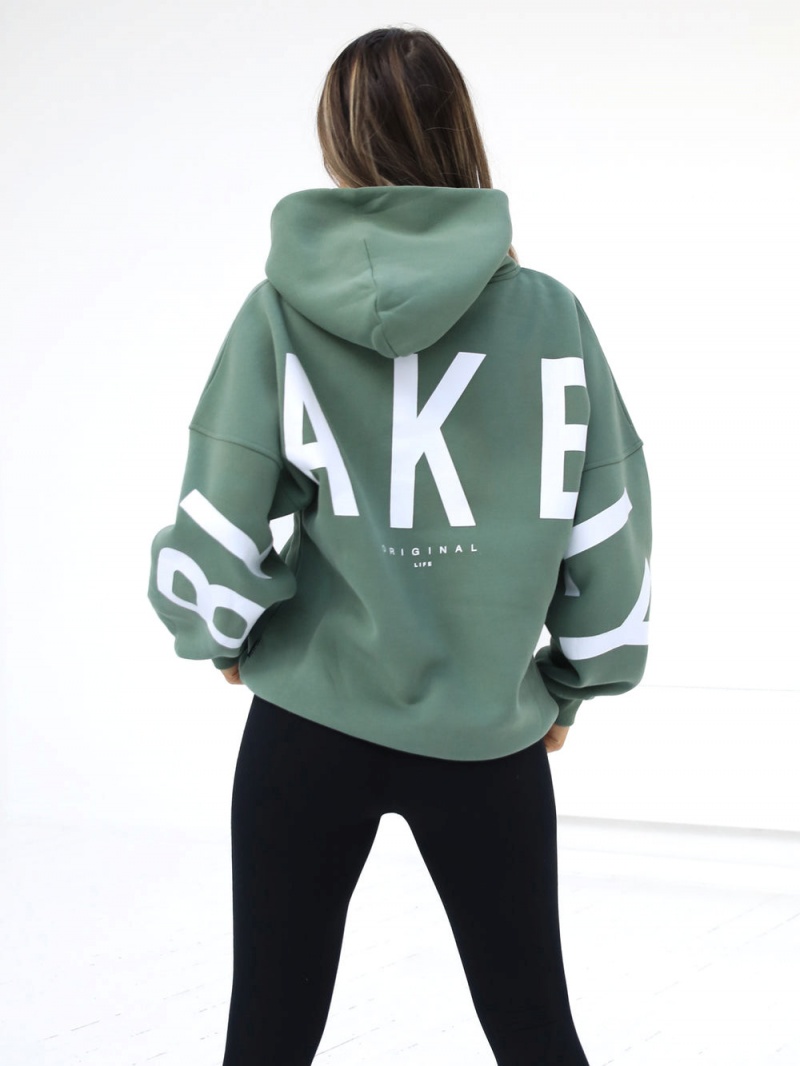 Green Blakely Isabel Oversized Hoodie | SAKP-53127