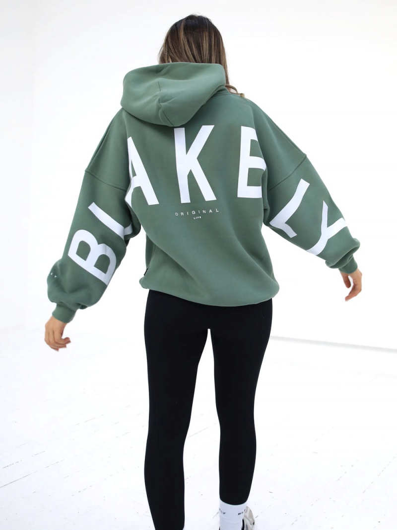 Green Blakely Isabel Oversized Hoodie | TCXI-59318