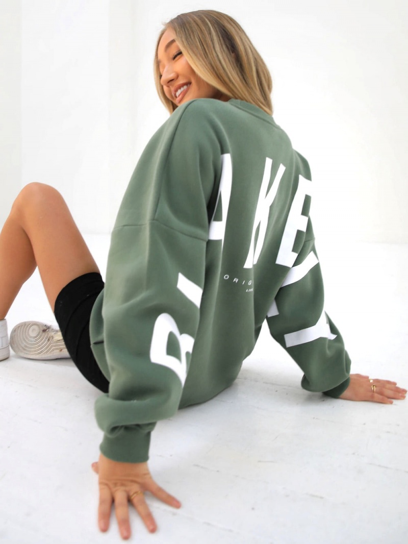 Green Blakely Isabel Oversized Jumper | THXI-37081