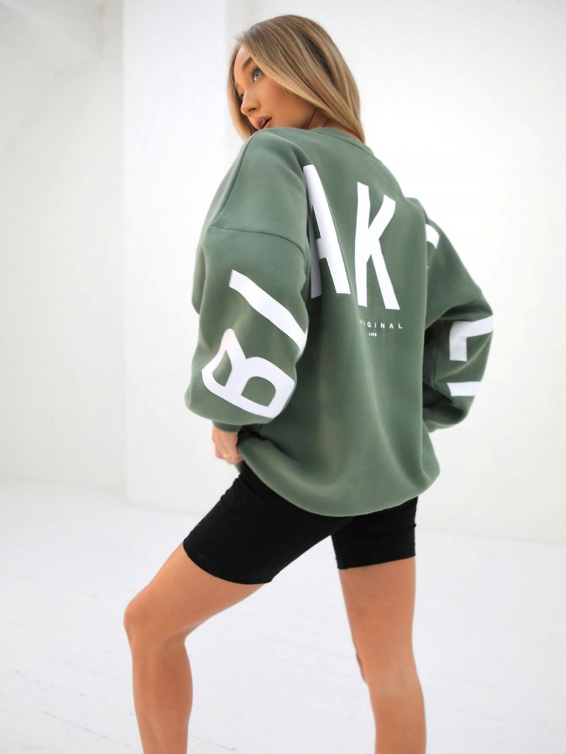 Green Blakely Isabel Oversized Jumper | THXI-37081