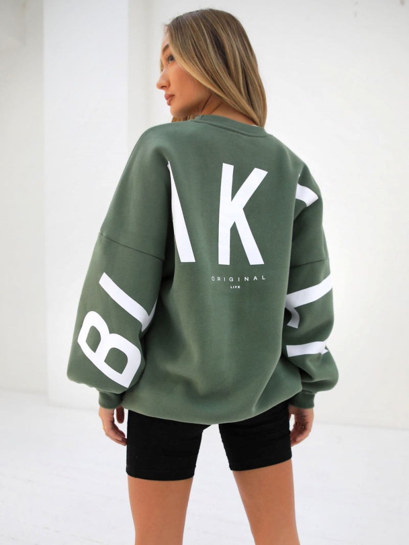 Green Blakely Isabel Oversized Jumper | TJIL-21569