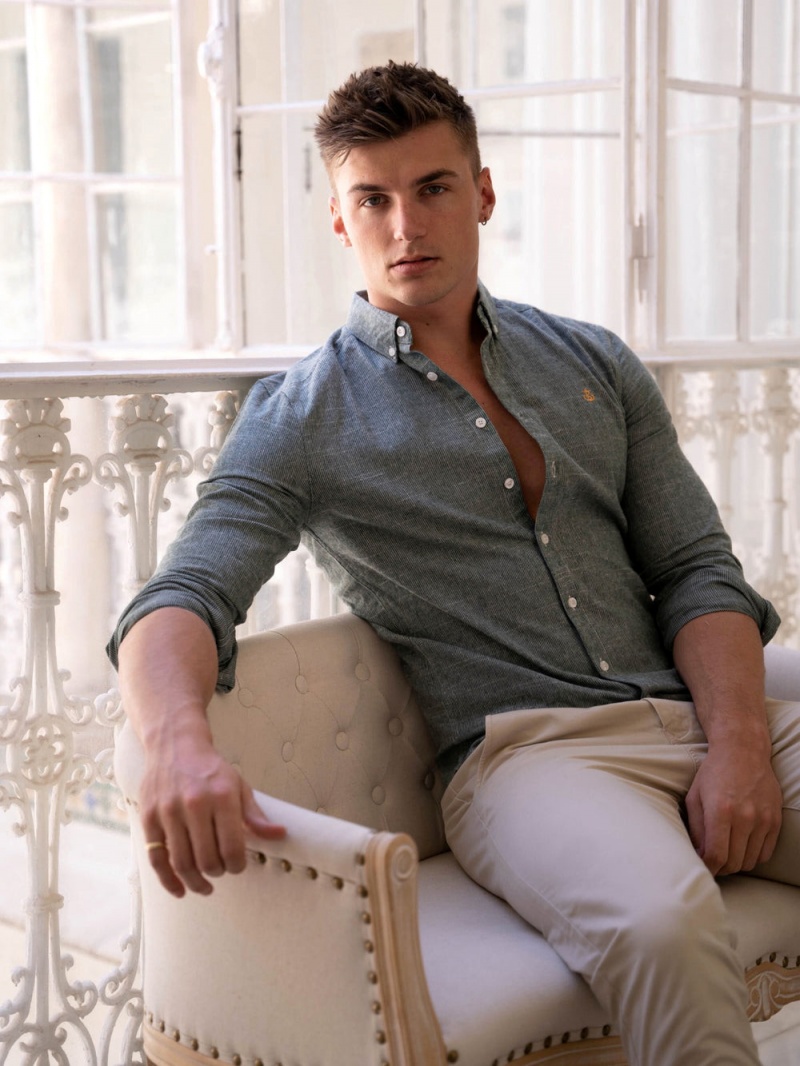 Green Blakely Odessa Pinstripe Shirt | SKEV-21563