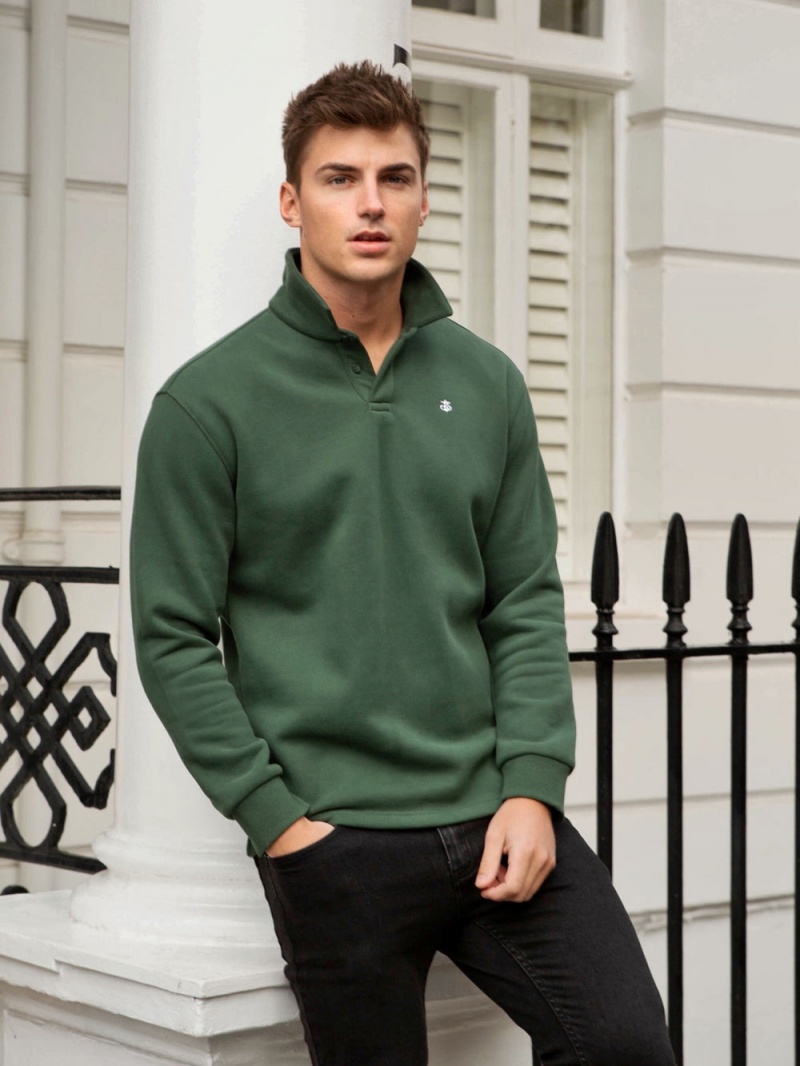 Green Blakely Otley Collared Jumper | VMIJ-85140