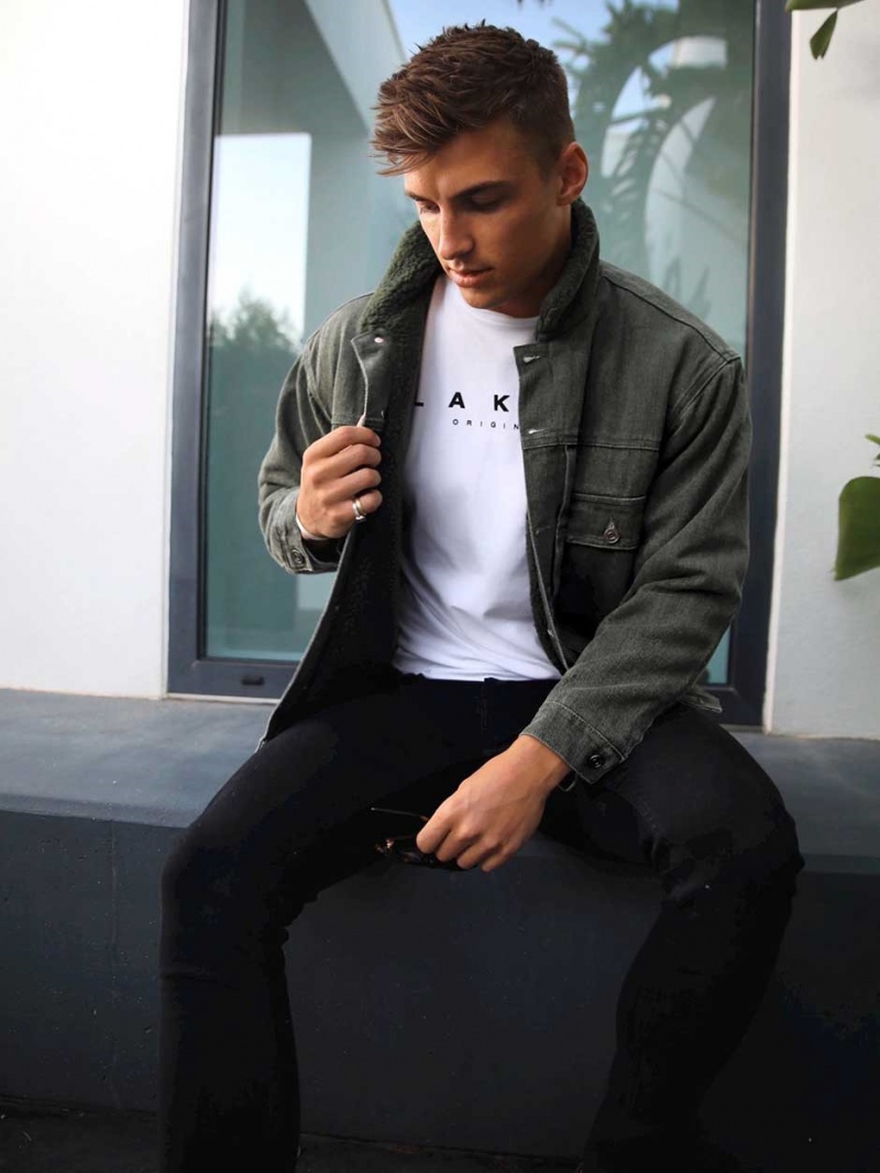 Green Blakely Rapha Denim Jacket | FBOW-18054