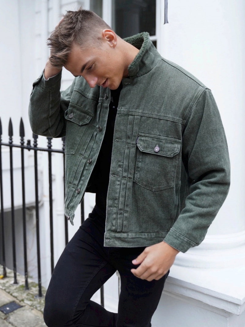 Green Blakely Rapha Denim Jacket | FBOW-18054