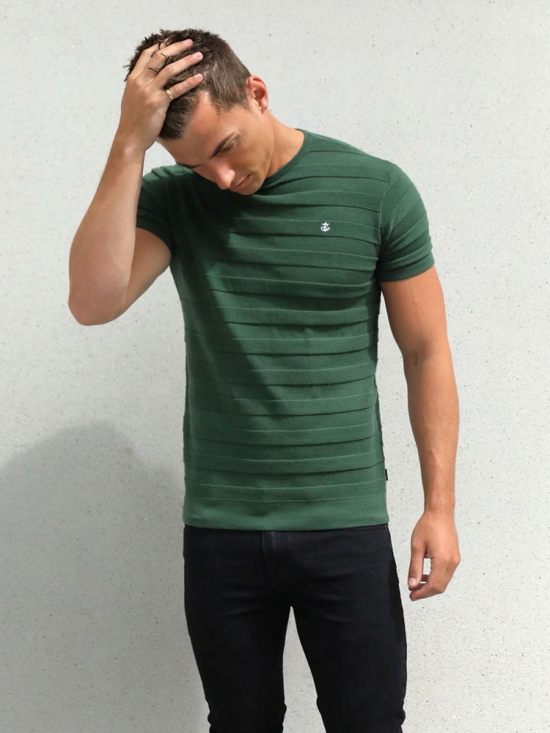 Green Blakely Raphello Stripe T-Shirt | MLTG-64718