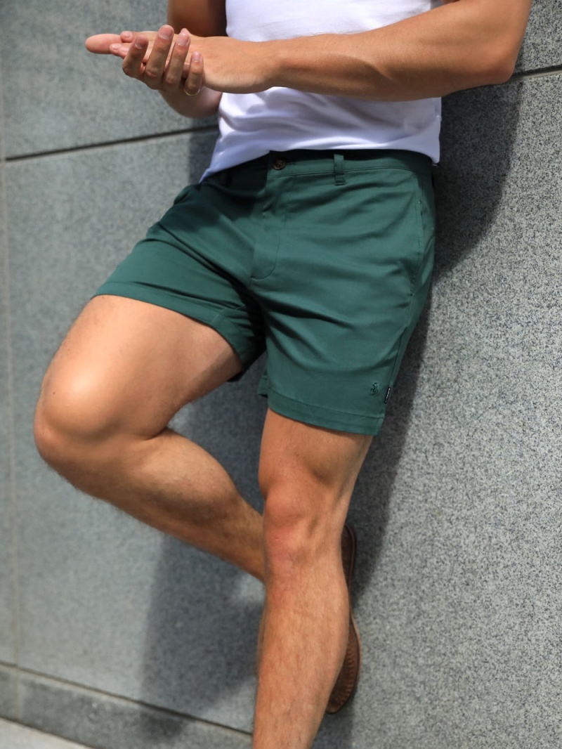 Green Blakely Sanremo Chino Shorts | KRZQ-43609