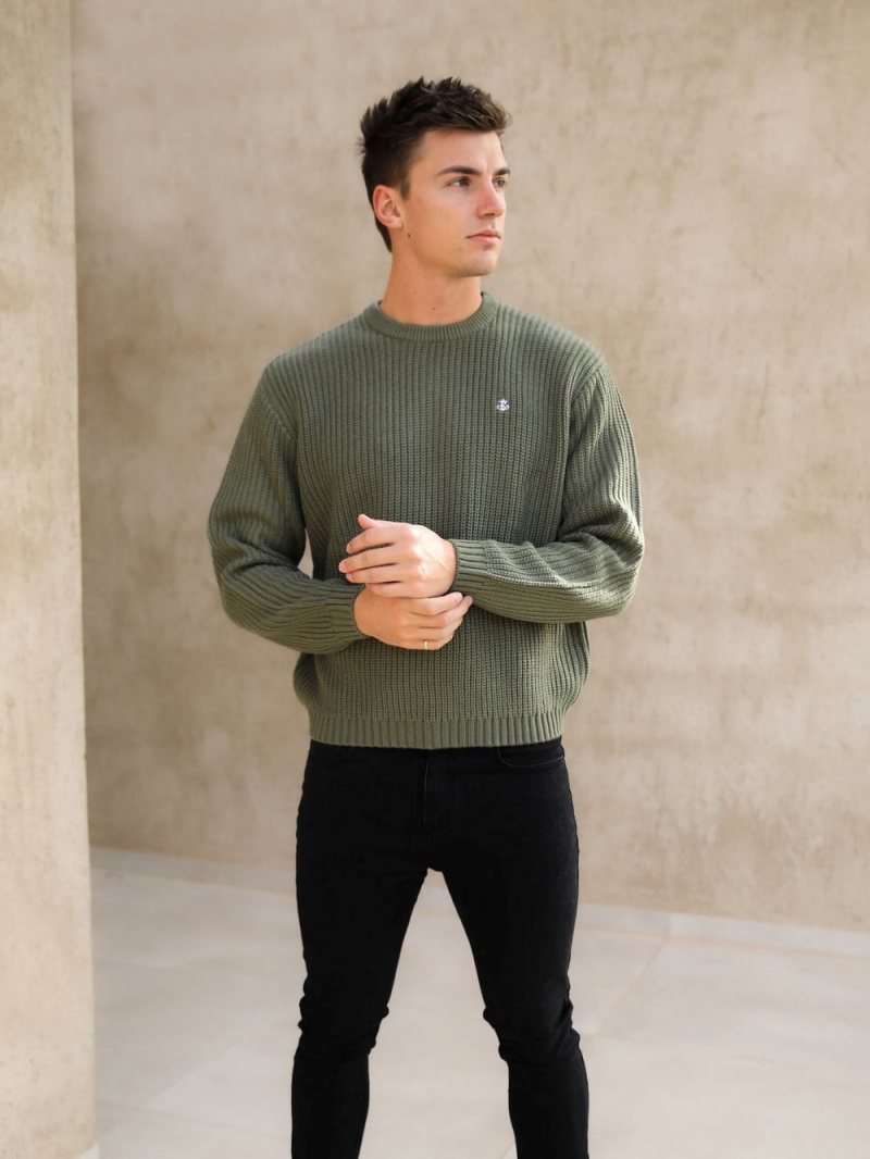 Green Blakely Stanton Knit Jumper | IKJR-63845
