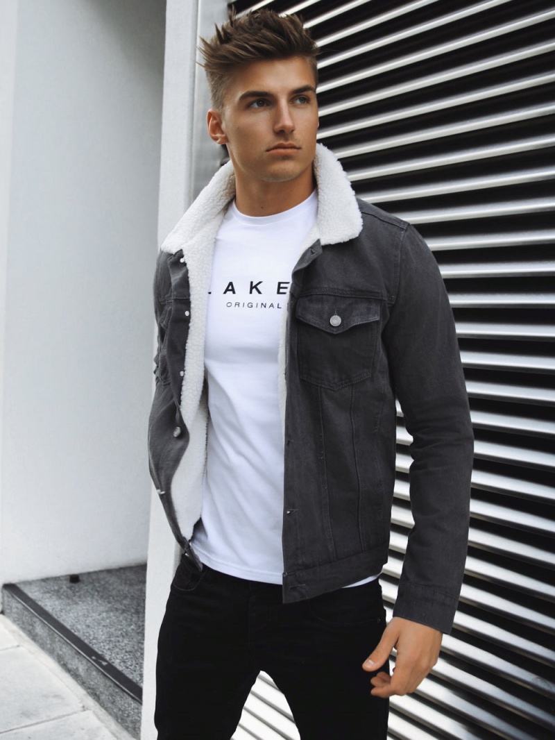 Grey Blakely Boston Denim Jacket | MIHJ-91354