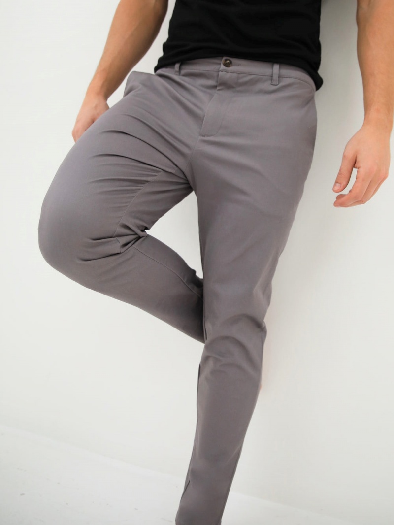 Grey Blakely Cavill Slim Fit Tailored Chinos | OVGW-78652
