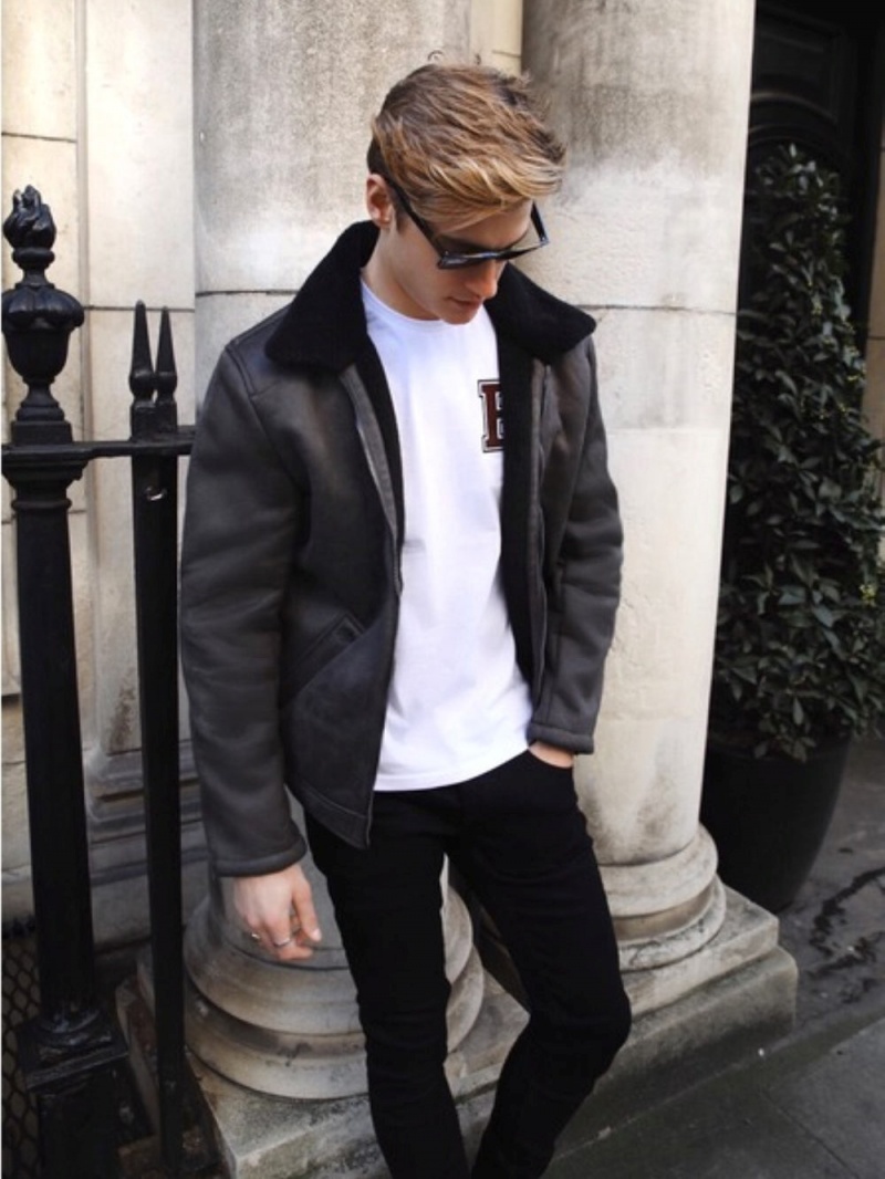 Grey Blakely Dumont Aviator Jacket | UIQE-09516