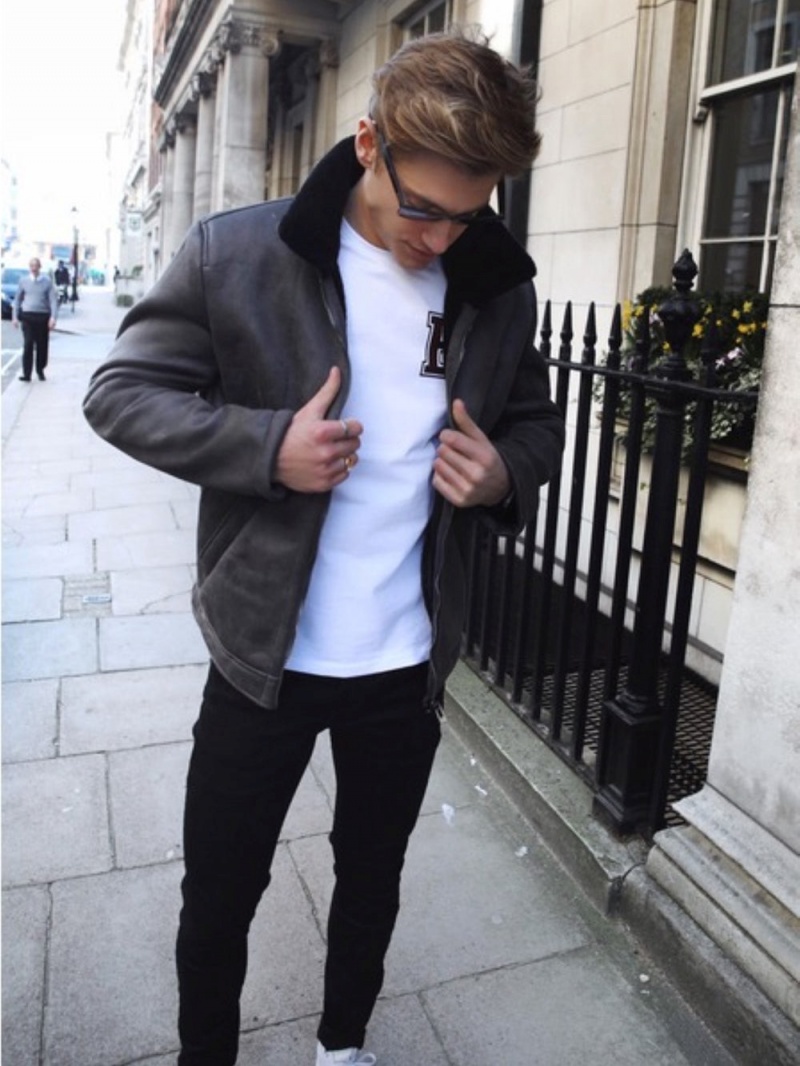 Grey Blakely Dumont Aviator Jacket | UIQE-09516