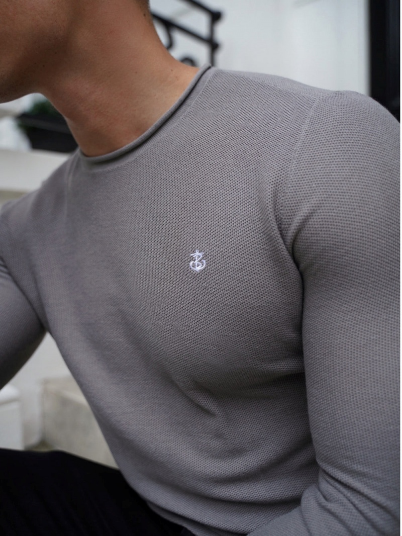 Grey Blakely Mason Knit Jumper | TESO-67398