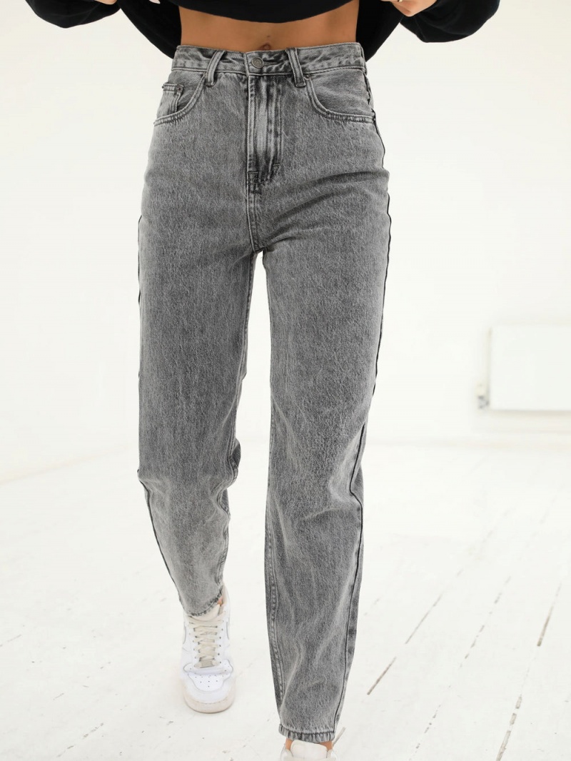 Grey Blakely Mom Jeans | PWBS-79402