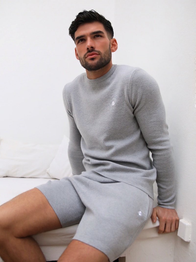 Grey Blakely Riad Knitted Shorts | EHLW-80639