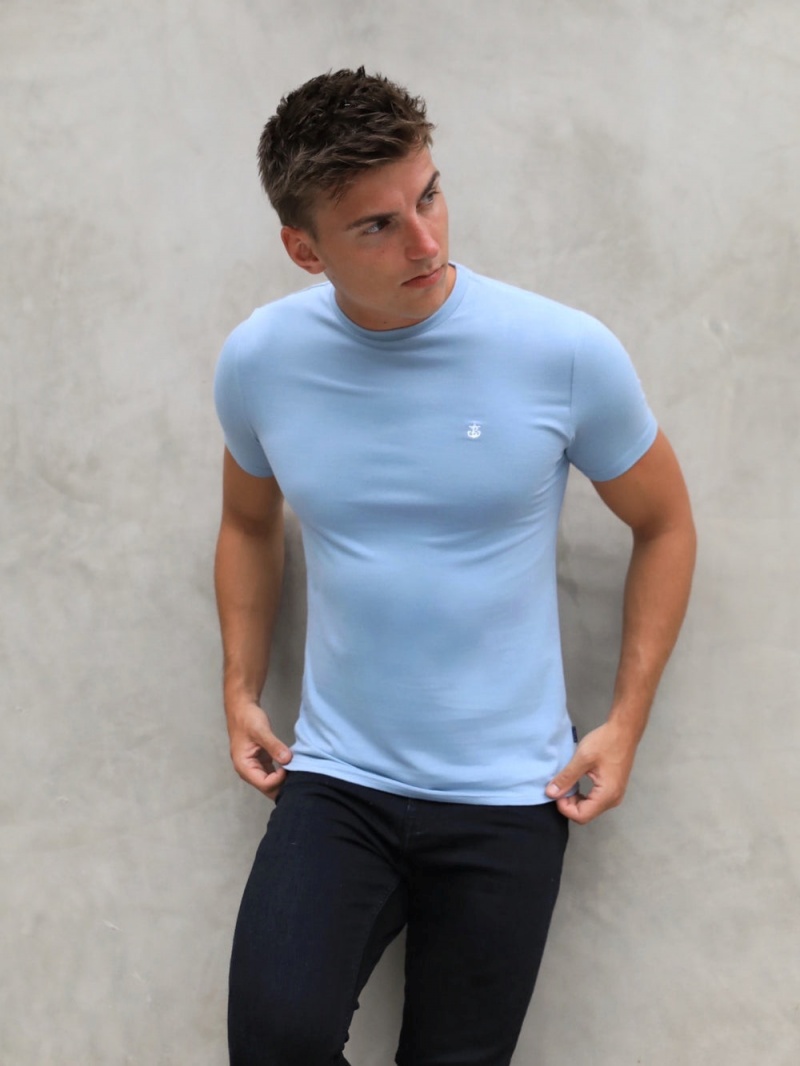 Ice Blue Blakely Anchor T-Shirt | VQUW-89102