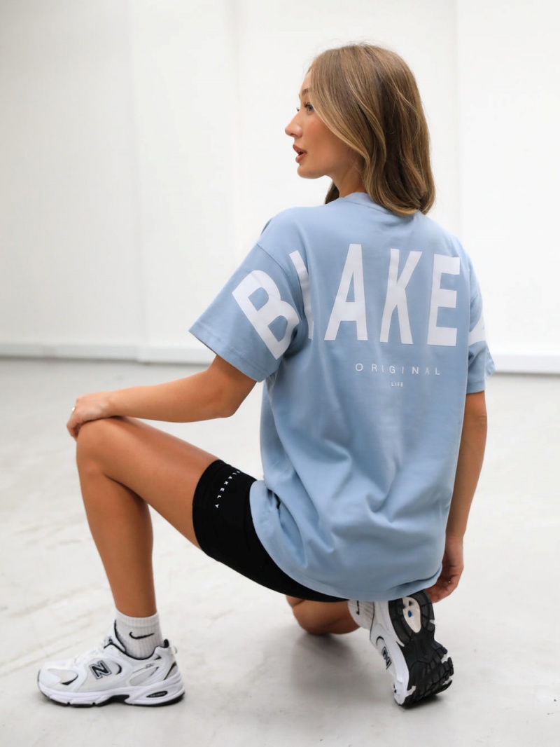Ice Blue Blakely Isabel Oversized T-Shirt | AIUJ-15304