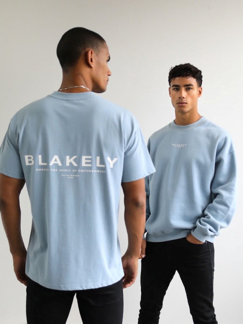 Ice Blue Blakely Statement Relaxed T-Shirt | DULA-93412
