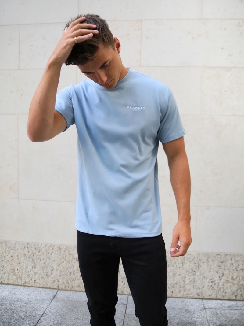 Ice Blue Blakely Universal Relaxed T-Shirt | NOZS-42051