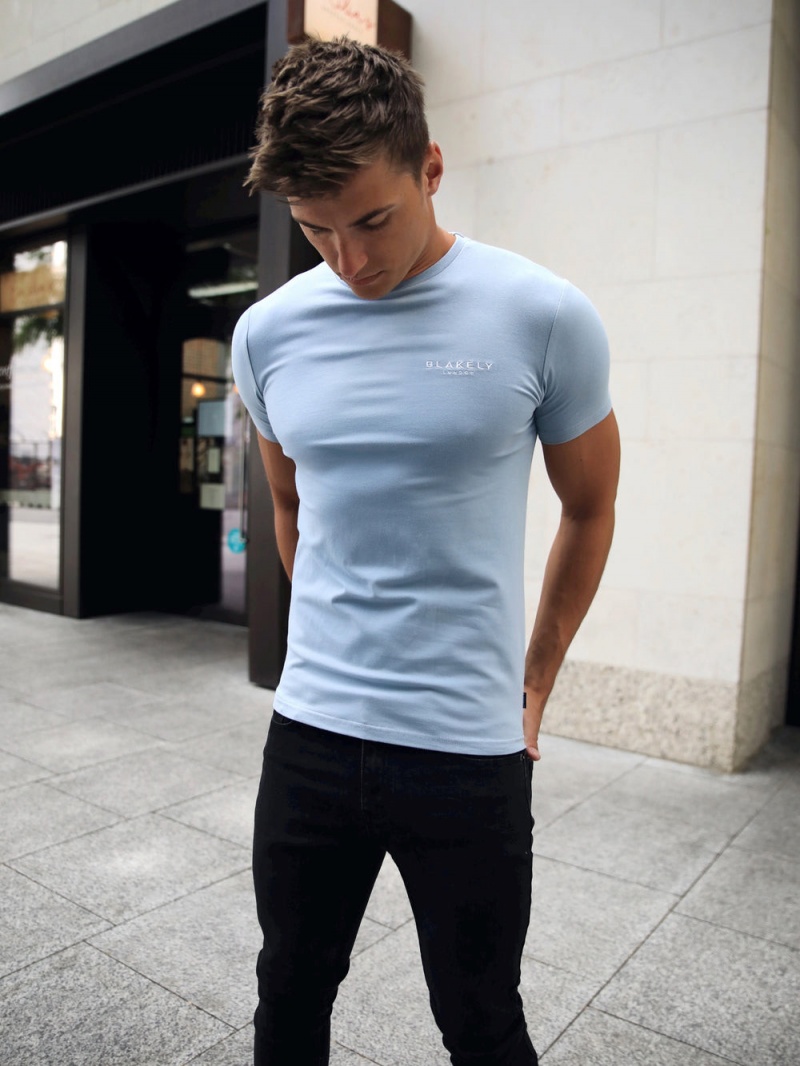 Ice Blue Blakely Universal T-Shirt | YFJI-76480