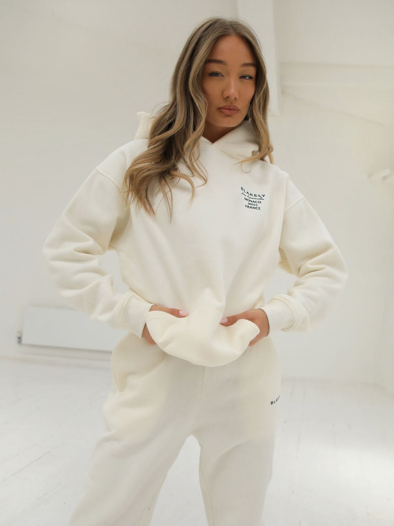 Ivory Blakely Monaco Women's Relaxed Hoodie | OJUZ-34589