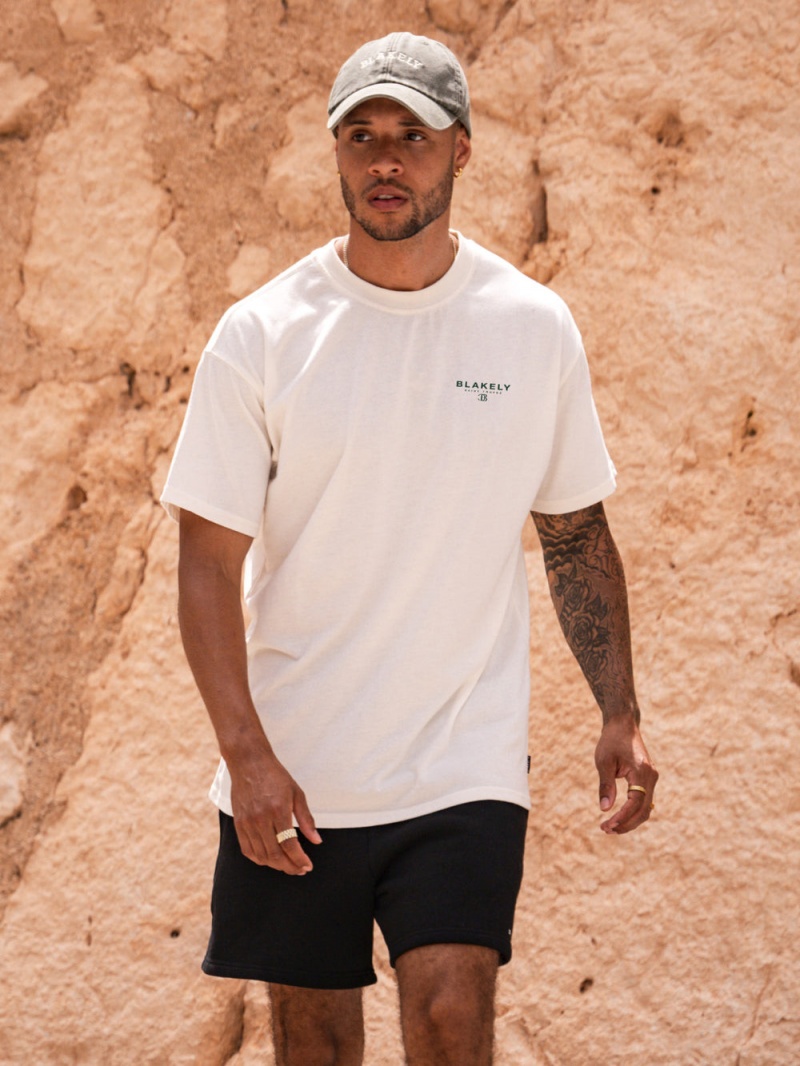 Ivory Blakely Riviera Initial Relaxed T-Shirt | TCAN-94105