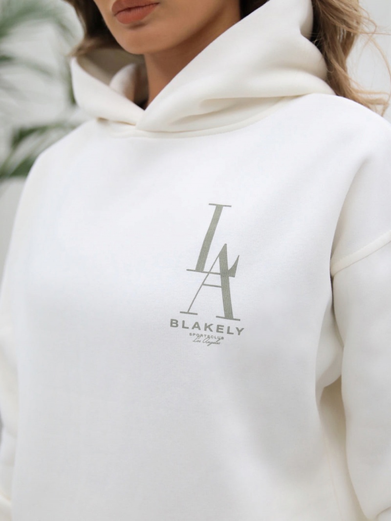 Ivory Blakely Studio Relaxed Hoodie | ZVFE-01847