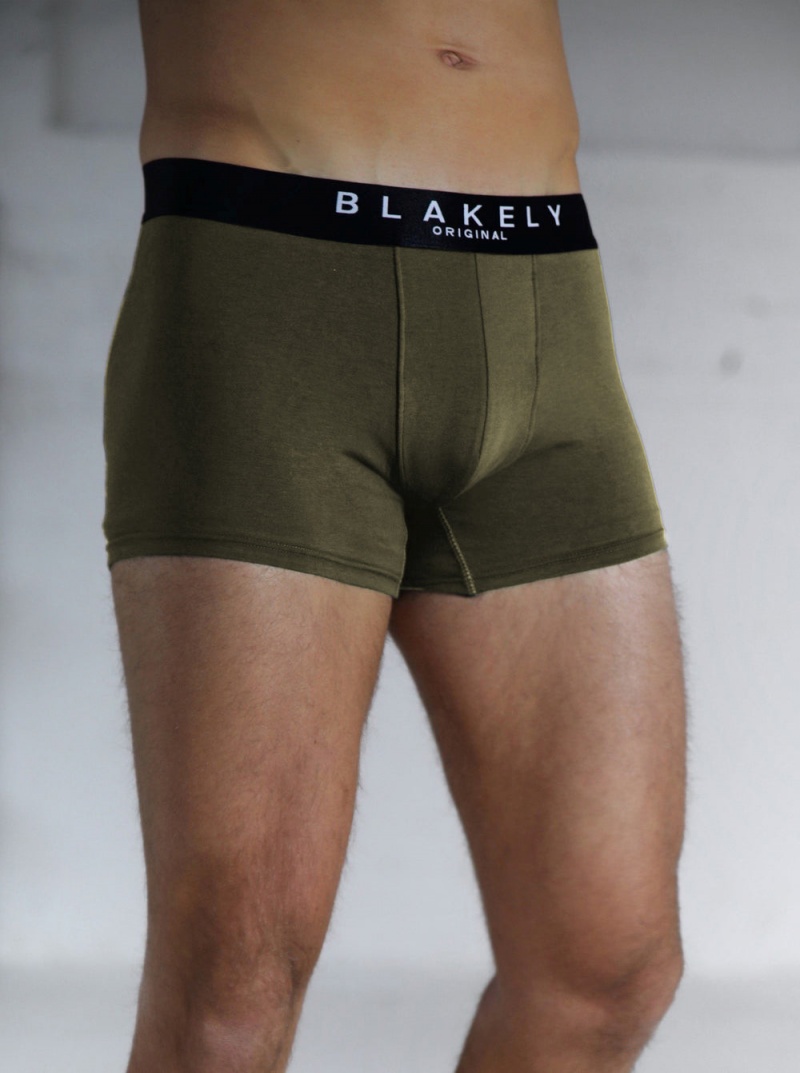 Khaki Green 3 Pack Blakely BLK Boxers | UHXL-70294