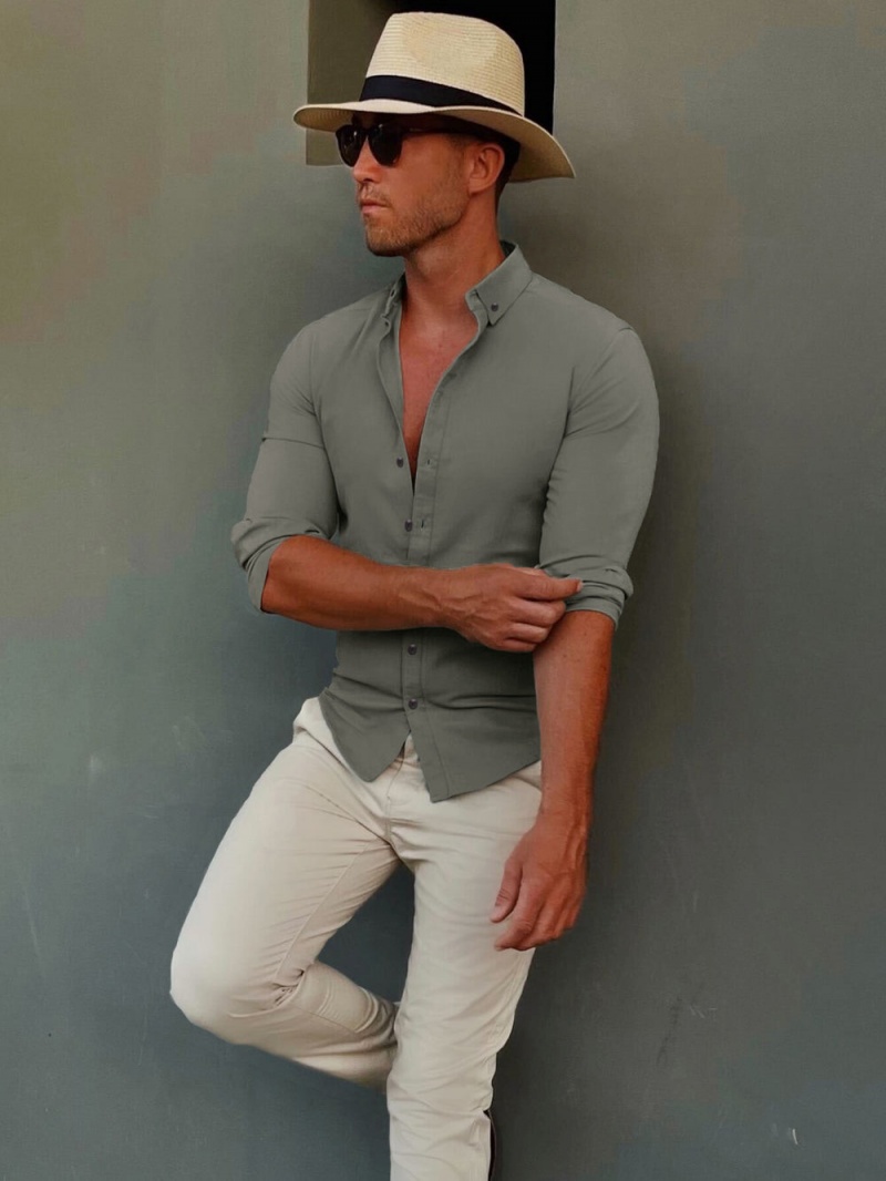 Khaki Green Blakely Anderson Shirt | JFRQ-35720