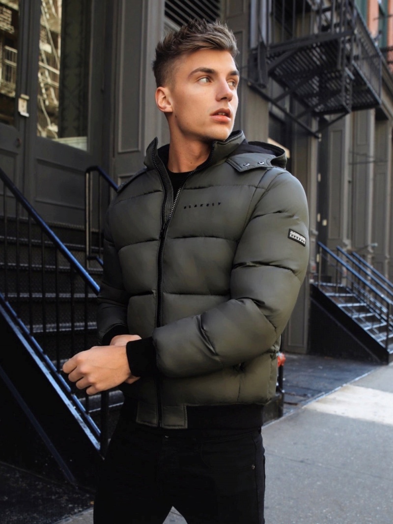 Khaki Green Blakely Harley Coat | VOIZ-06297