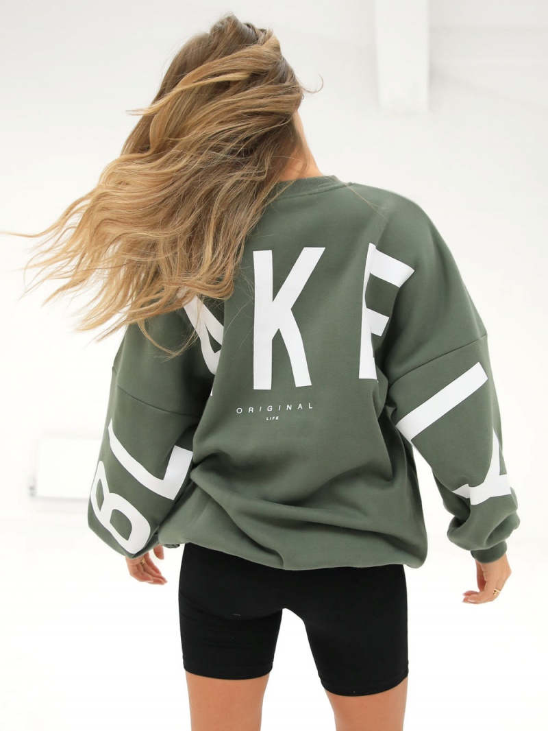Khaki Green Blakely Isabel Oversized Jumper | TVLE-38194