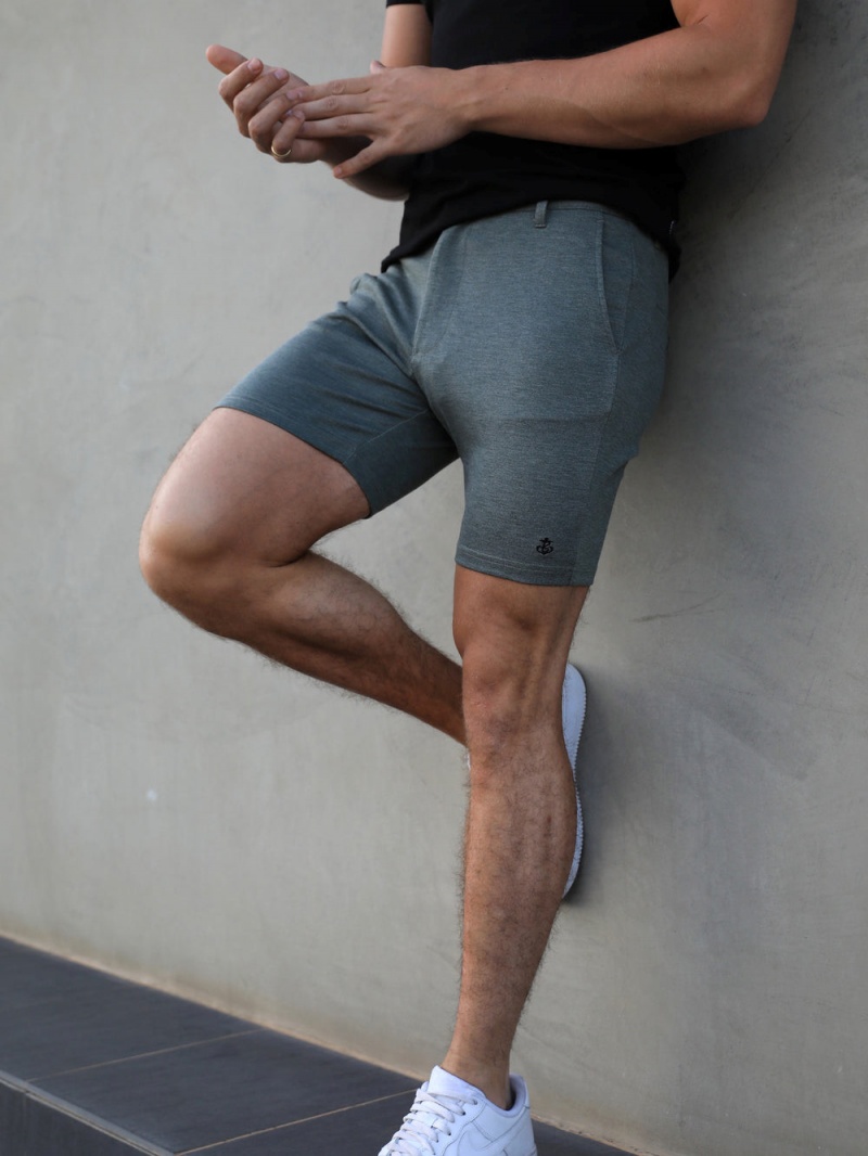 Khaki Green Blakely Sorrento Stretch Fit Shorts | QMDT-93174