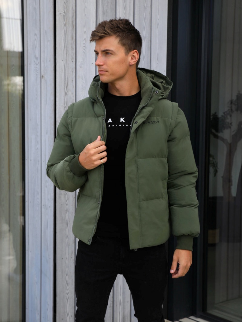 Khaki Green Blakely Ultimate Multiway Puffer Coat | DXWG-89674