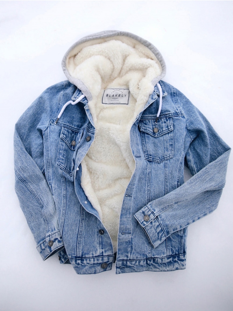 Light Blue Blakely Camden Hooded Denim Jacket | TKWC-83016