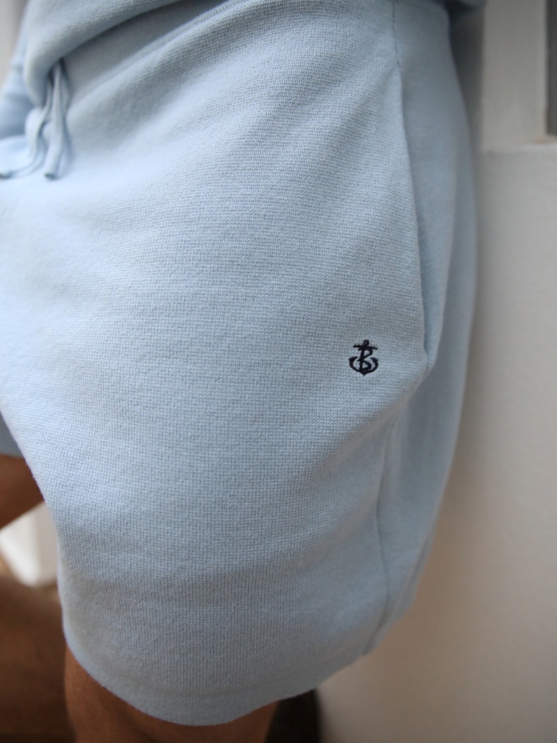 Light Blue Blakely Riad Knitted Shorts | GNLK-67924