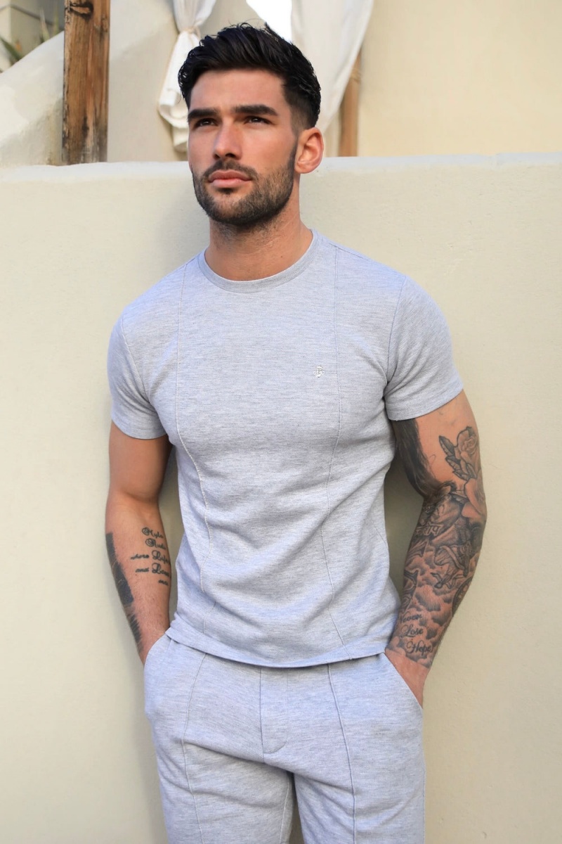 Light Grey Blakely Amezri Seamline T-Shirt | IERB-78360
