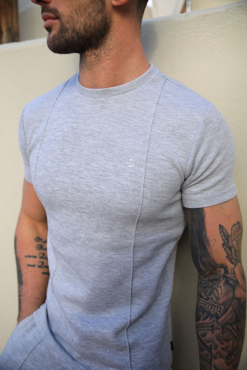 Light Grey Blakely Amezri Seamline T-Shirt | IERB-78360