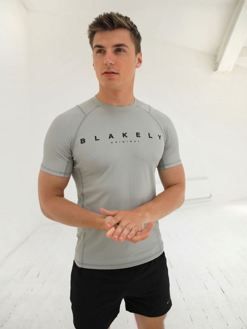 Light Grey Blakely Apex Active T-Shirt | UQLM-30754