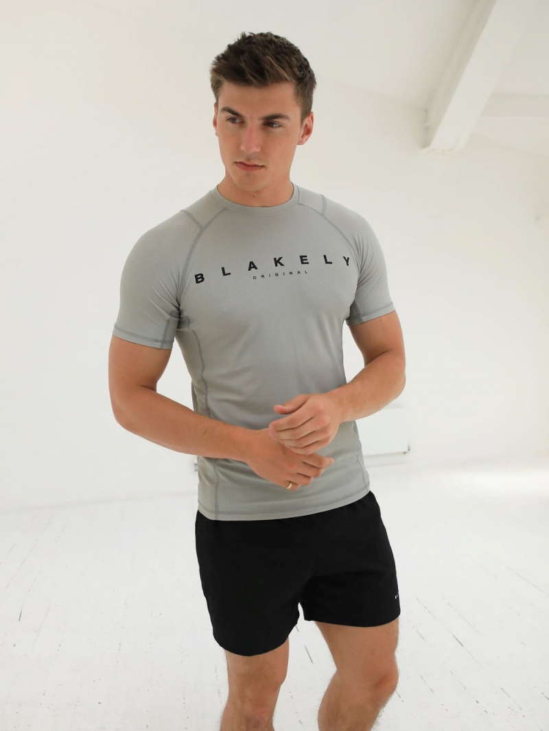 Light Grey Blakely Apex Active T-Shirt | UQLM-30754