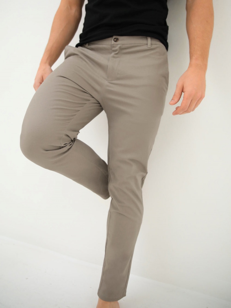 Light Grey Blakely Cavill Slim Fit Tailored Chinos | ITYZ-18706