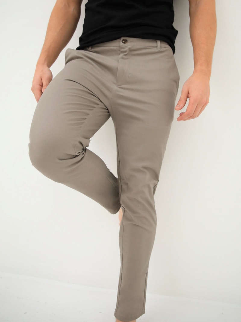 Light Grey Blakely Cavill Slim Fit Tailored Chinos | ITYZ-18706