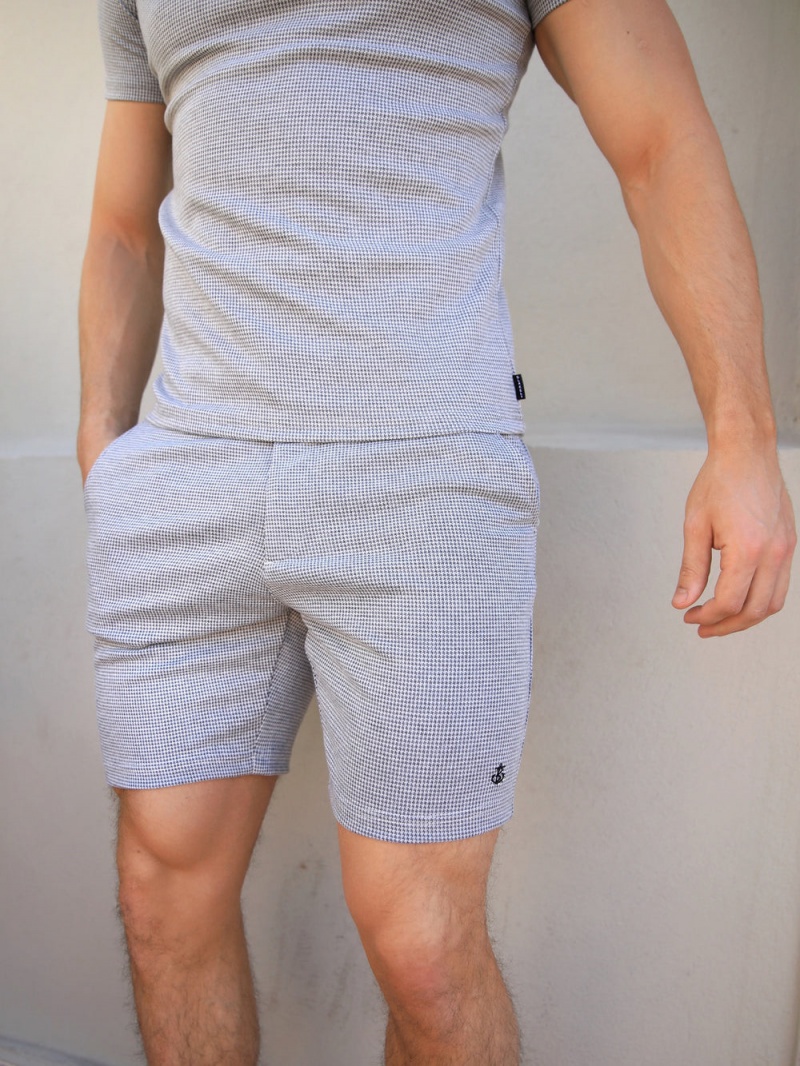 Light Grey Blakely Midar Check Shorts | BVEH-10623