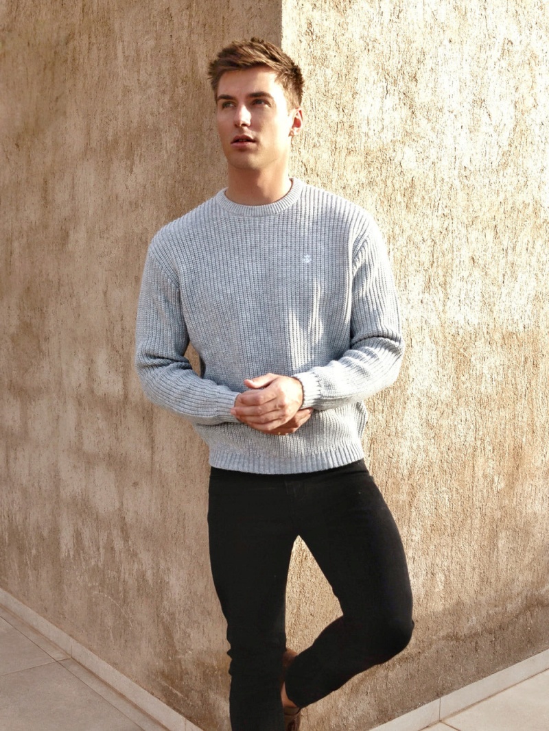 Light Grey Blakely Stanton Knit Jumper | IRKF-89213