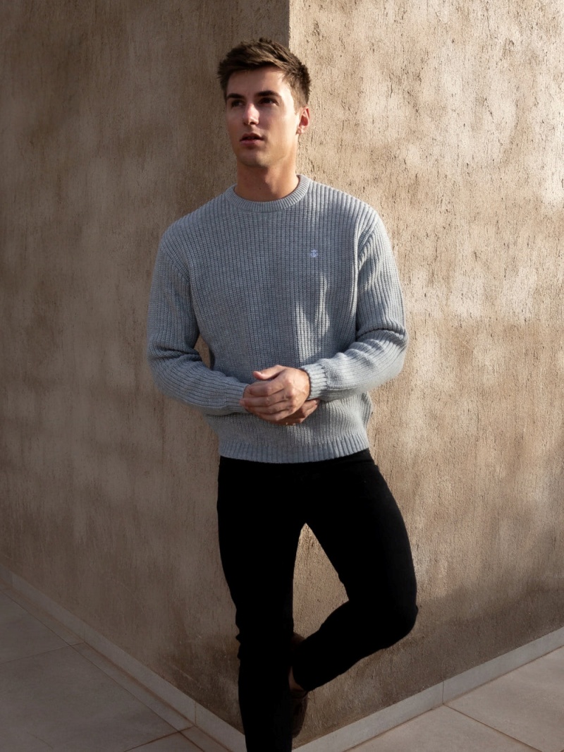 Light Grey Blakely Stanton Knit Jumper | IRKF-89213