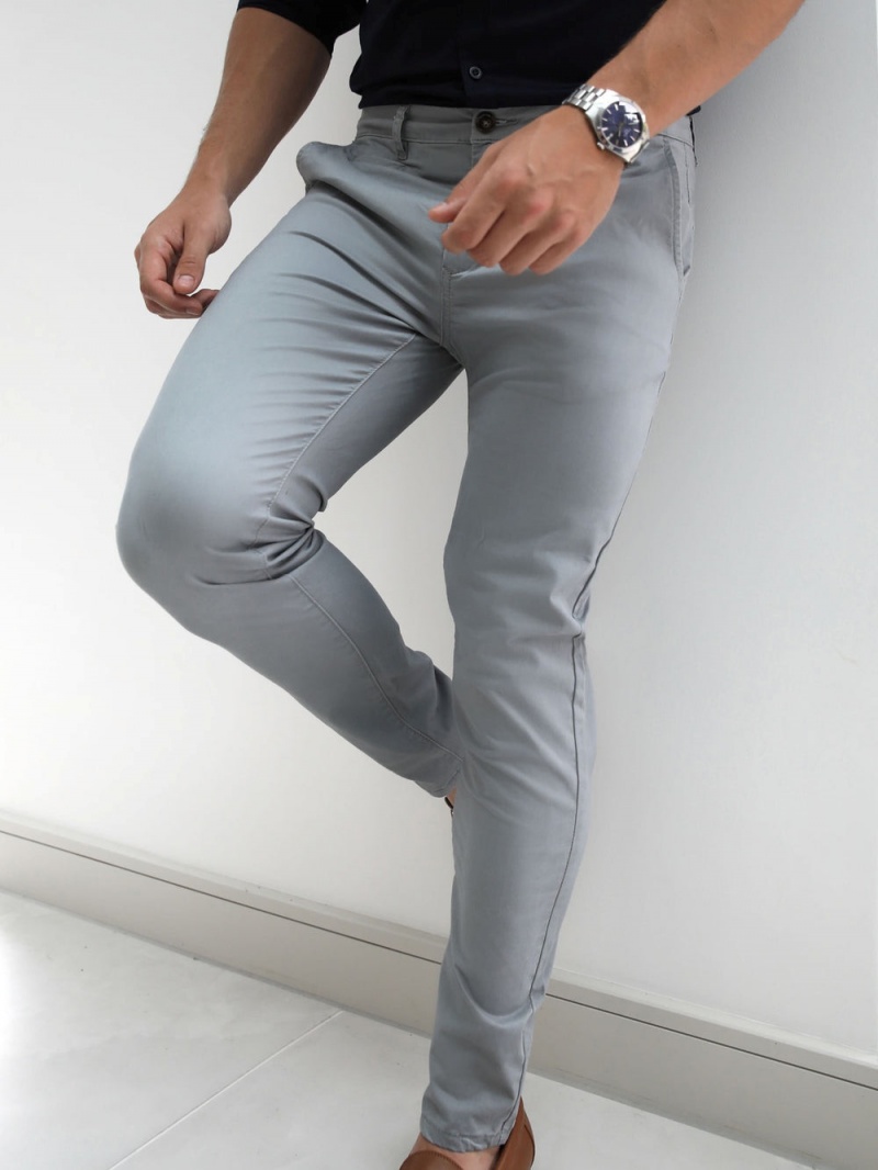 Light Grey Blakely Stretch Chino | IAYU-81396