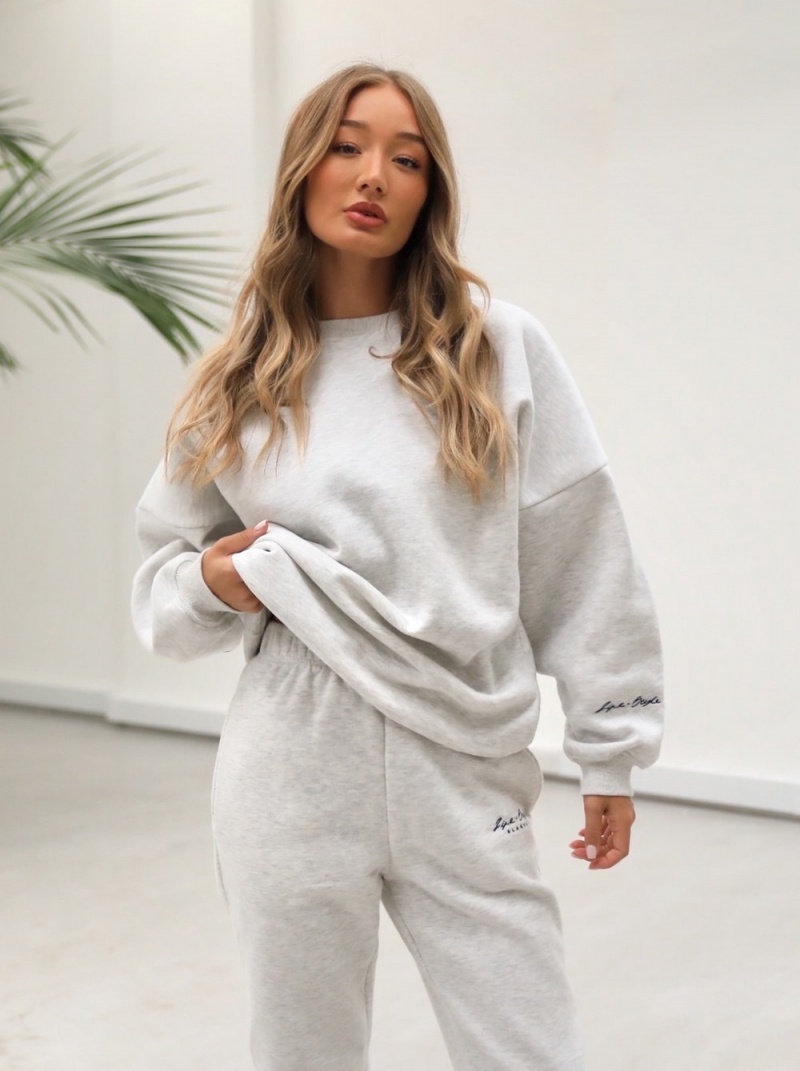 Marl White Blakely Life & Style Isabel Oversized Jumper | HOLT-20971