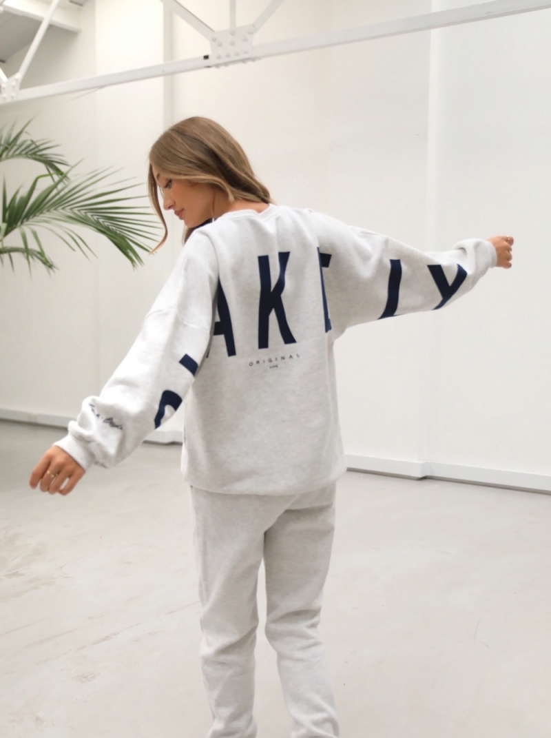 Marl White Blakely Life & Style Isabel Oversized Jumper | HOLT-20971