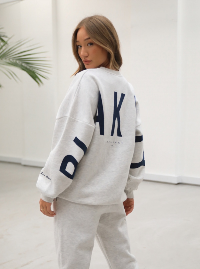 Marl White Blakely Life & Style Isabel Oversized Jumper | HOLT-20971