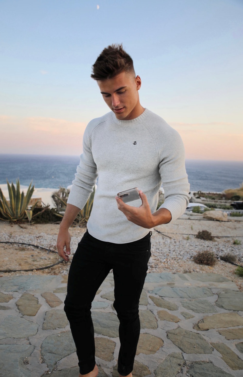 Marl White Blakely Olton Knit Jumper | RLIW-28543