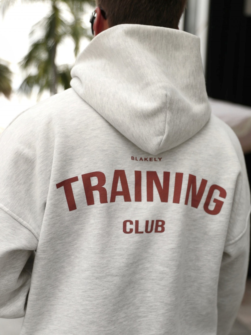 Marl White Blakely Training Club Hoodie | QCGA-37065